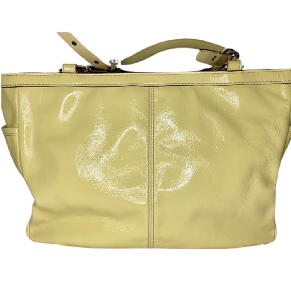 COACH Patent Yellow Gallery Tote - Picture 9 of 12